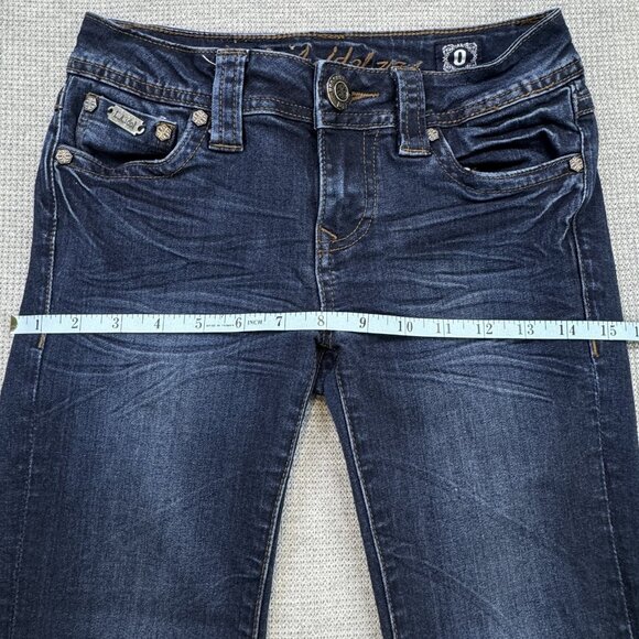 LA Idol USA Womens Blue Denim Capri Jeans Straight Leg Low Rise Size 0 W26/L18 - Picture 9 of 13